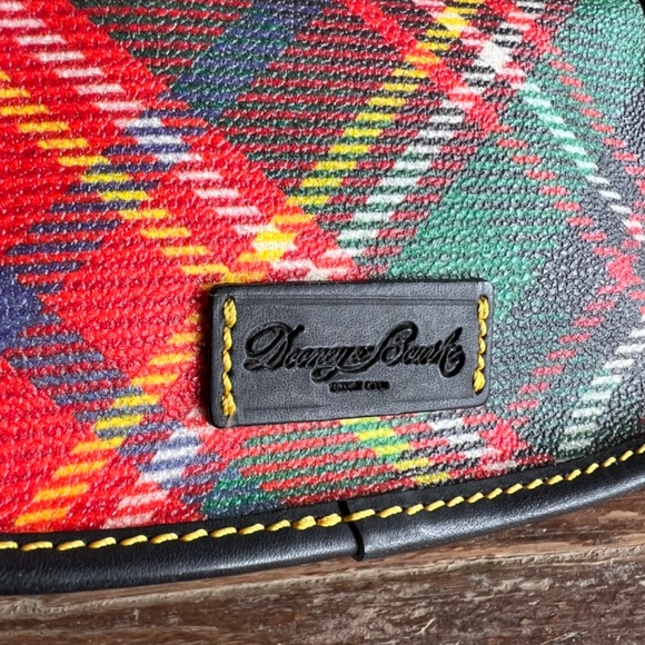 Dooney & Bourke Red Tartan Plaid Wristlet with Black Trim, 6", Snap Closure - Picture 4 of 10